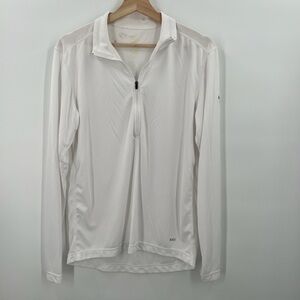 REI White Dri-Fit Pullover 1/4 zipper